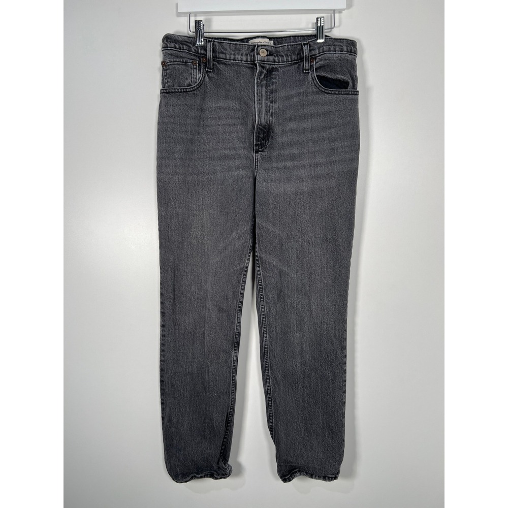 Abercrombie & Fitch The 90s Straight Ultra High Rise Grey Jeans Retro 31 12S